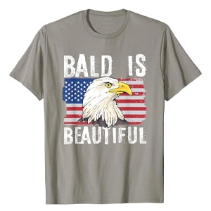 Bald is beautiful eagle patriotic tee